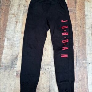 Jordan Kids Black Joggers with Red Logo
